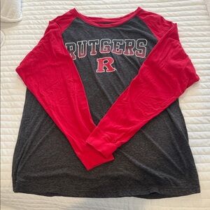 Colosseum Red and Gray Long Sleeve Tee